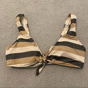 Stripped glitter bikini top